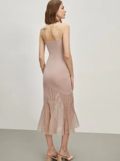 COMMENSE Patchwork Cami Long Sweater Dress* Sweater Dresses|Cocktail & Party Dresses