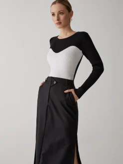 COMMENSE Patchwork Contrast Crew Neck Sweater* Sweater Tops|Sweaters & Cardigans