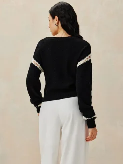 COMMENSE Patchwork Design Pullover Sweater* Sweater Tops|Sweaters & Cardigans