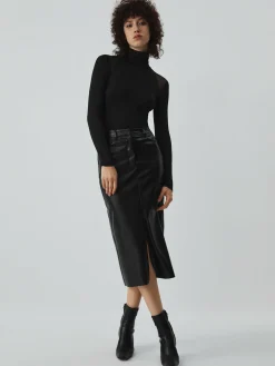 COMMENSE Patchwork Mesh Turtleneck Long Sleeve Bodysuit* Bodysuits|Bodysuits