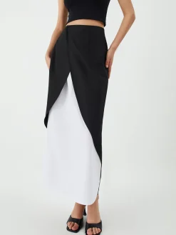COMMENSE Patchwork Split Maxi Skirt* Skirts|Bottoms