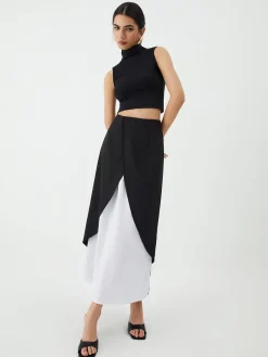 COMMENSE Patchwork Split Maxi Skirt* Skirts|Bottoms