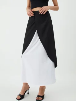 COMMENSE Patchwork Split Maxi Skirt* Skirts|Bottoms