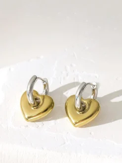 COMMENSE 1pc Contrast Heart Drop Earrings* Earrings