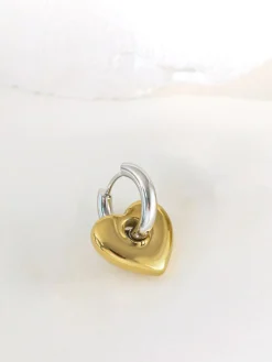 COMMENSE 1pc Contrast Heart Drop Earrings* Earrings
