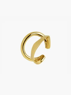 COMMENSE 1pc Irregular Double Layer Hoop Ear Clip* Earrings|Accessories