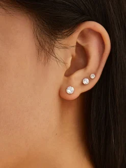 COMMENSE 1pc Shinny Zircon Stud Earrings* Earrings|Accessories
