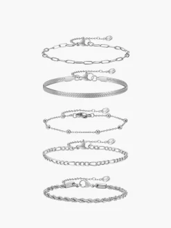 COMMENSE 5pcs Geometric en Chain Bracelet* Rings & Bracelets|Accessories