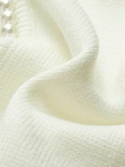 COMMENSE Pearl Trim Ripped Hem Cardigan* Cardigans|Sweaters & Cardigans