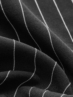 COMMENSE Pinstripe Crop Polo Shirt* Crop Tops|Blouses & Shirts