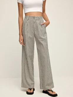 COMMENSE Pinstripe High-Waist Long Pants* Pants|Bottoms