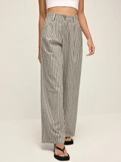 COMMENSE Pinstripe High-Waist Long Pants* Pants|Bottoms