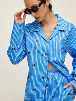 COMMENSE Pinstripe Lapel Printed Pants Set* Pants Sets|Matching Sets
