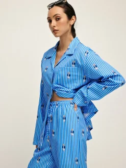 COMMENSE Pinstripe Lapel Printed Pants Set* Pants Sets|Matching Sets