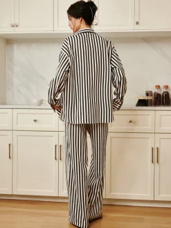 COMMENSE Pinstripe Pocket Three Piece Pants Set* Pants Sets|Long Sleeve Sets