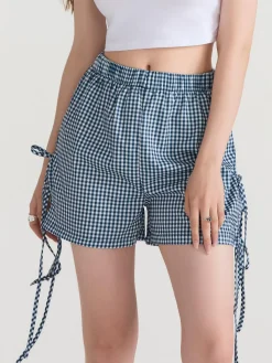 COMMENSE Plaid Bow Tie Shorts* Shorts|Bottoms