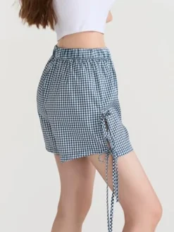 COMMENSE Plaid Bow Tie Shorts* Shorts|Bottoms