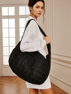 COMMENSE Plaid Large Puffer Shoulder Cloud Bag* Bags|Accessories