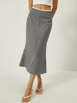 COMMENSE Plaid Print Mermaid Midi Skirt* Skirts|Bottoms