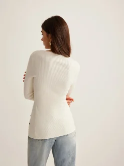 COMMENSE Plain Asymmetrical Breasted Sweater* Sweater Tops|Sweaters & Cardigans