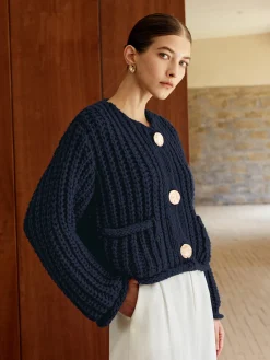 COMMENSE Plain Button Knit Cardigan* Cardigans|Sweaters & Cardigans