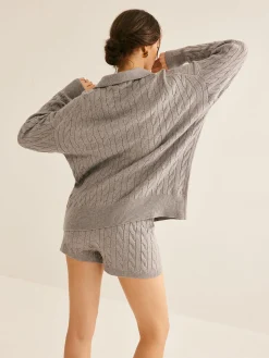COMMENSE Plain Cable Sweater Shorts* Shorts|Pants