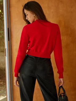 COMMENSE Plain Cherry Embroidery Cardigan* Cardigans|Sweaters & Cardigans