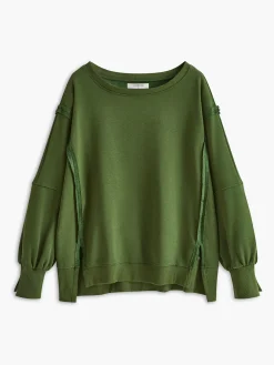 COMMENSE Plain Cotton Split Sweatshirt* Sweatshirts & Hoodies|Tops