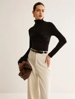 COMMENSE Plain Criss Cross Pleated T-Shirt* T-shirts|Tops