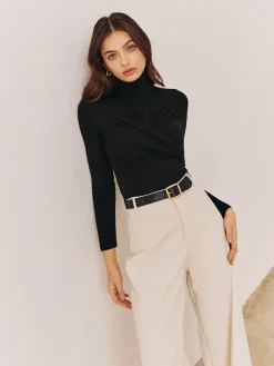 COMMENSE Plain Criss Cross Pleated T-Shirt* T-shirts|Tops