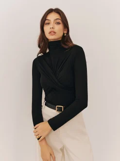 COMMENSE Plain Criss Cross Pleated T-Shirt* T-shirts|Tops