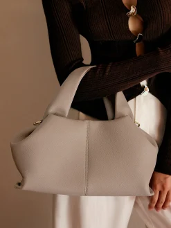 COMMENSE Plain Detailed Dumpling Bag* Bags|Accessories