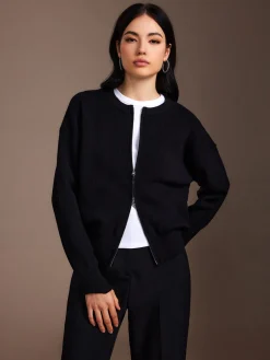 COMMENSE Plain Double Zip Cardigan* Cardigans|Sweaters & Cardigans