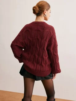 COMMENSE Plain Draped Pullover Sweater* Sweater Tops|Sweaters & Cardigans