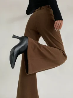 COMMENSE Plain High-Waist Piping Pants* Wide Leg|Pants