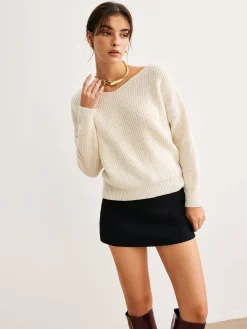 COMMENSE Plain Knotted Design Knit Top* Sweater Tops|Sweaters & Cardigans