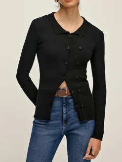 COMMENSE Plain Lapel Button Cardigan* Cardigans|Sweaters & Cardigans