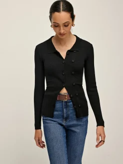 COMMENSE Plain Lapel Button Cardigan* Cardigans|Sweaters & Cardigans
