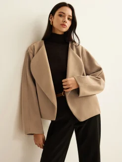 COMMENSE Plain Lapel Shift Jacket* Outerwear|Jackets