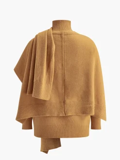 COMMENSE Plain Mock Neck Three-Piece Sweater Pants Set* Knitwear|Tops