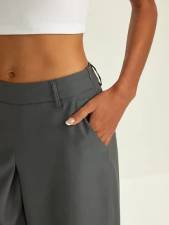 COMMENSE Plain Pockets Suit Wide Leg Pants* Bottoms