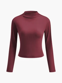 COMMENSE Plain Tulle Mesh Long Sleeve T-Shirt* T-shirts|Tops
