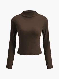 COMMENSE Plain Tulle Mesh Long Sleeve T-Shirt* T-shirts|Tops