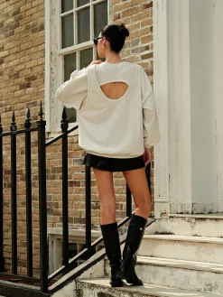 COMMENSE Plain Versatile Cutout Sweatshirt* Sweatshirts & Hoodies|Tops