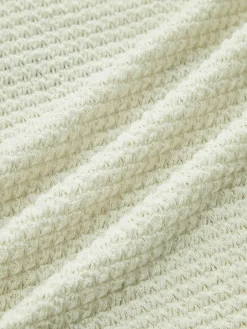 COMMENSE Plain Waffle Slim Sweater* T-shirts|Tops