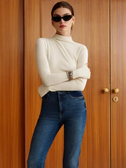 COMMENSE Plain Warm Jersey Top* T-shirts|Tops