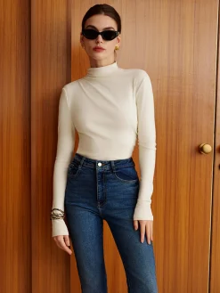 COMMENSE Plain Warm Jersey Top* T-shirts|Tops