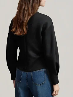 COMMENSE Plain Zipper Split Blouse* Blouses & Shirts|Tops