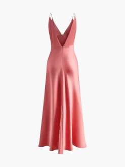 COMMENSE Pleated Backless Cami Long Dress* Cocktail & Party Dresses|Summer Dresses