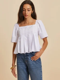 COMMENSE Pleated Crew Neck Blouse* Blouses & Shirts|Tops